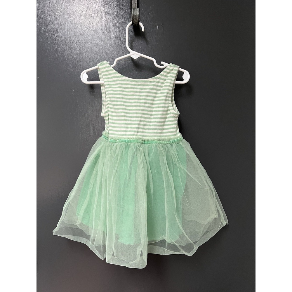 Mini Boden Girls Size 2-3Y Jersey Tulle Green Striped Dress